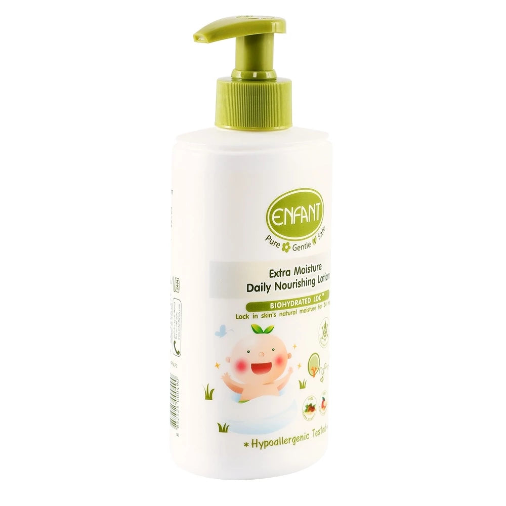 Enfant (อองฟองต์) Organic Plus Extra Moisture Daily Nourishing Lotion Återfuktande och vårdande bodylotion som kan användas från nyfödd. 250 ml