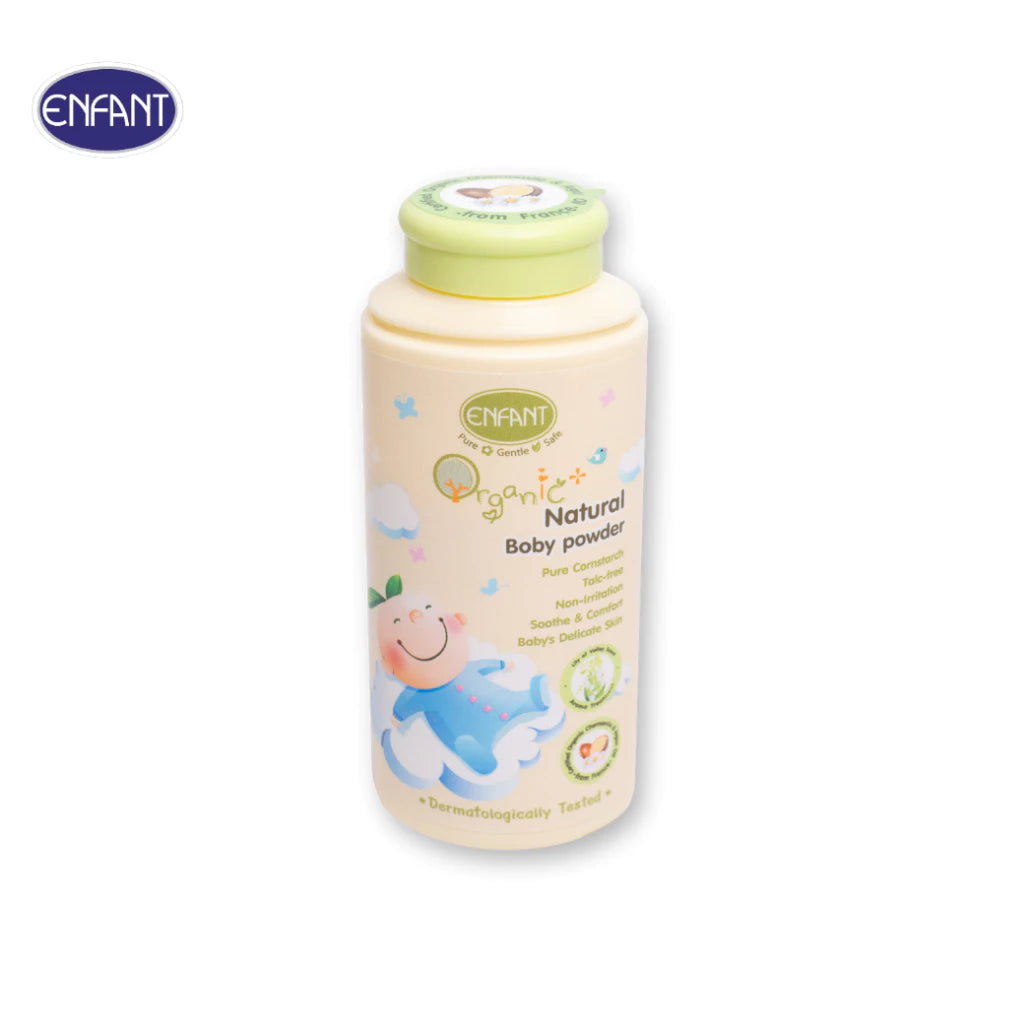 ENFANT (อองฟองต์) Organic Plus Natural Baby Powder Naturligt babypuder gjort av majsstärkelse, kan användas från nyfödd. 80 g
