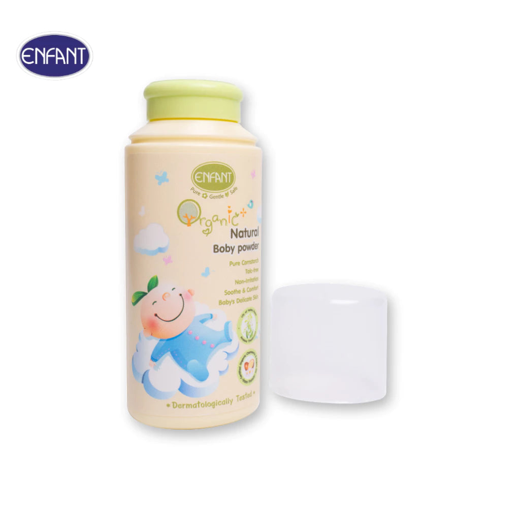 ENFANT (อองฟองต์) Organic Plus Natural Baby Powder Naturligt babypuder gjort av majsstärkelse, kan användas från nyfödd. 80 g